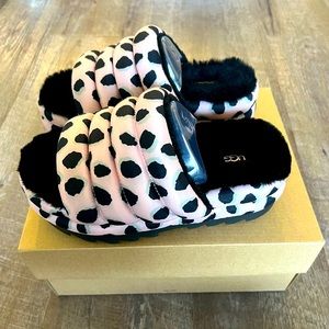 UGG MAXI SLIDE CHEETAH PRINT PINK